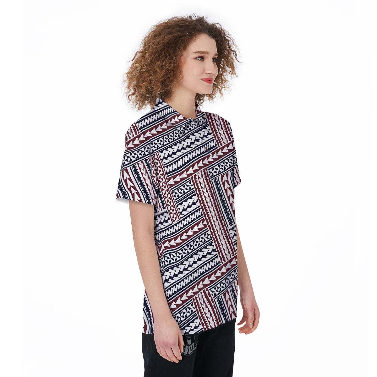 Tribal Maori Print Women's Golf Shirts-grizzshop