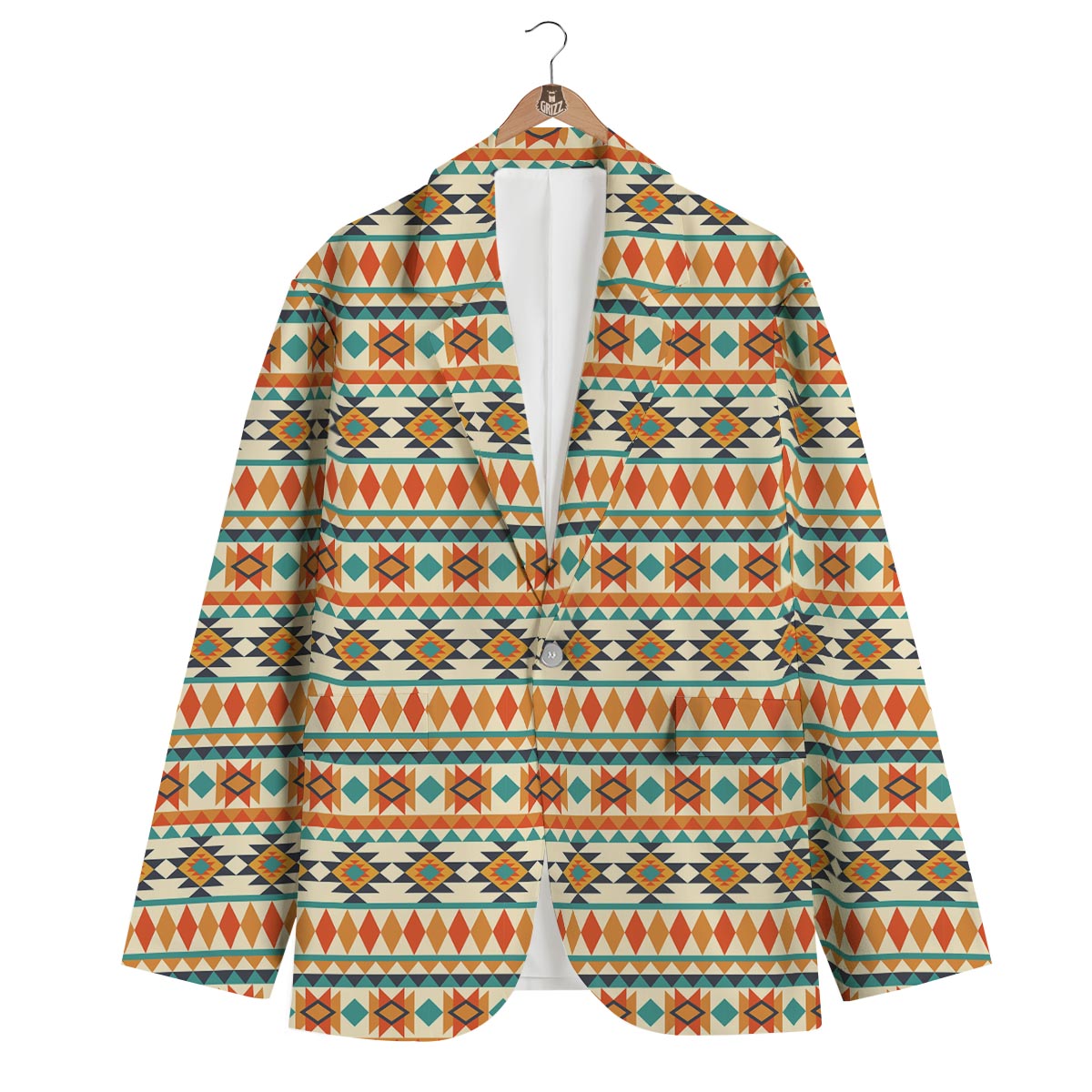 Tribal Native American Aztec Indians Navajo Print Men's Blazer-grizzshop