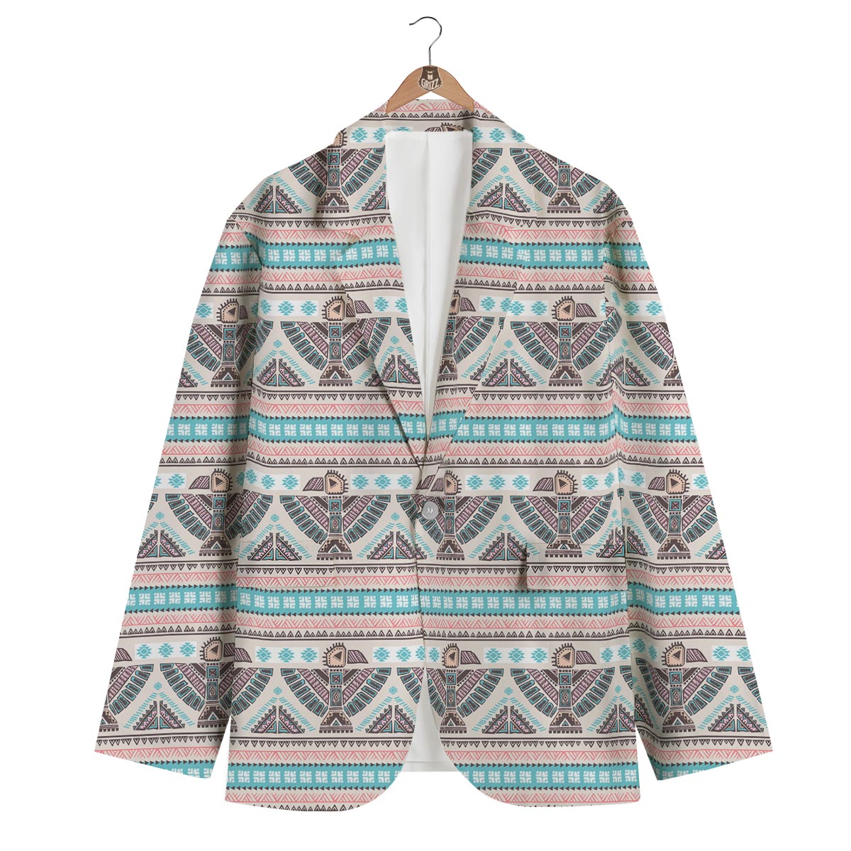 Tribal Native Indians American Aztec Navajo Print Men's Blazer-grizzshop