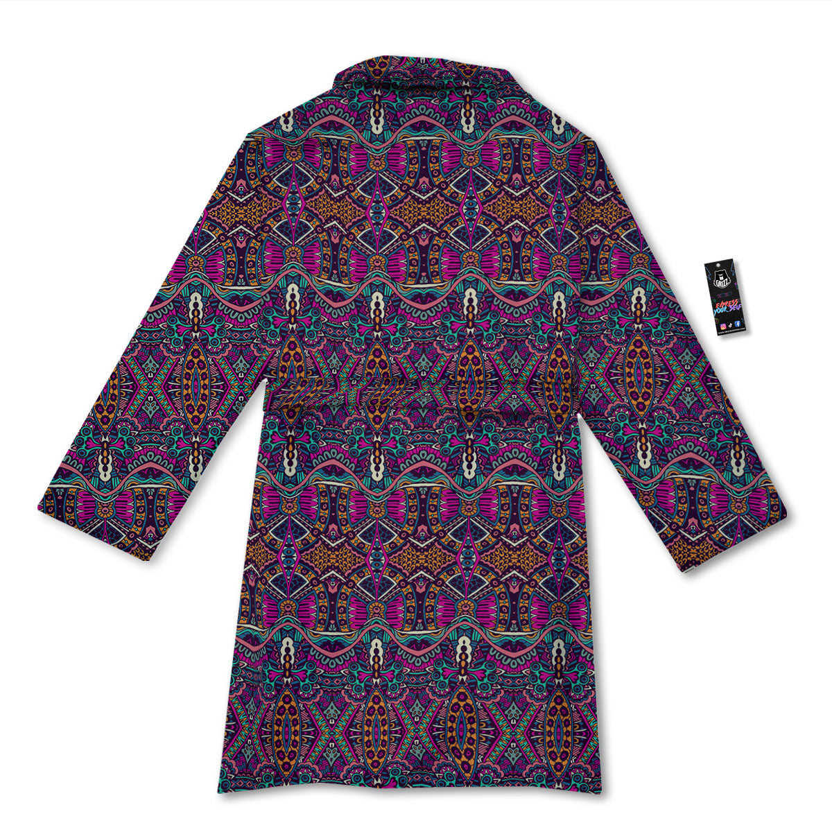 Tribal Native Purple Print Pattern Bathrobe-grizzshop