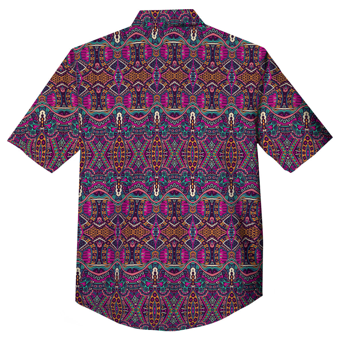 Tribal Native Purple Print Pattern Button Up Shirt-grizzshop