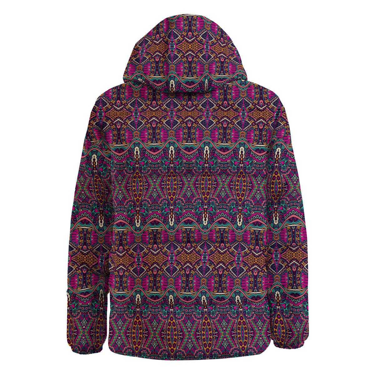 Tribal Native Purple Print Pattern Down Jacket-grizzshop