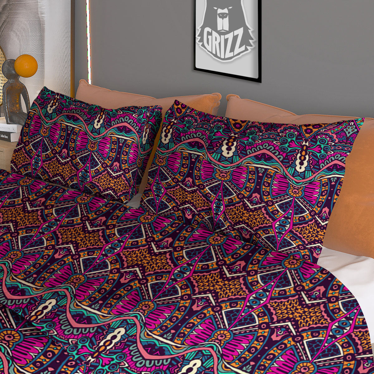 Tropical Zig Zag Print Pattern Duvet Cover Bedding Set