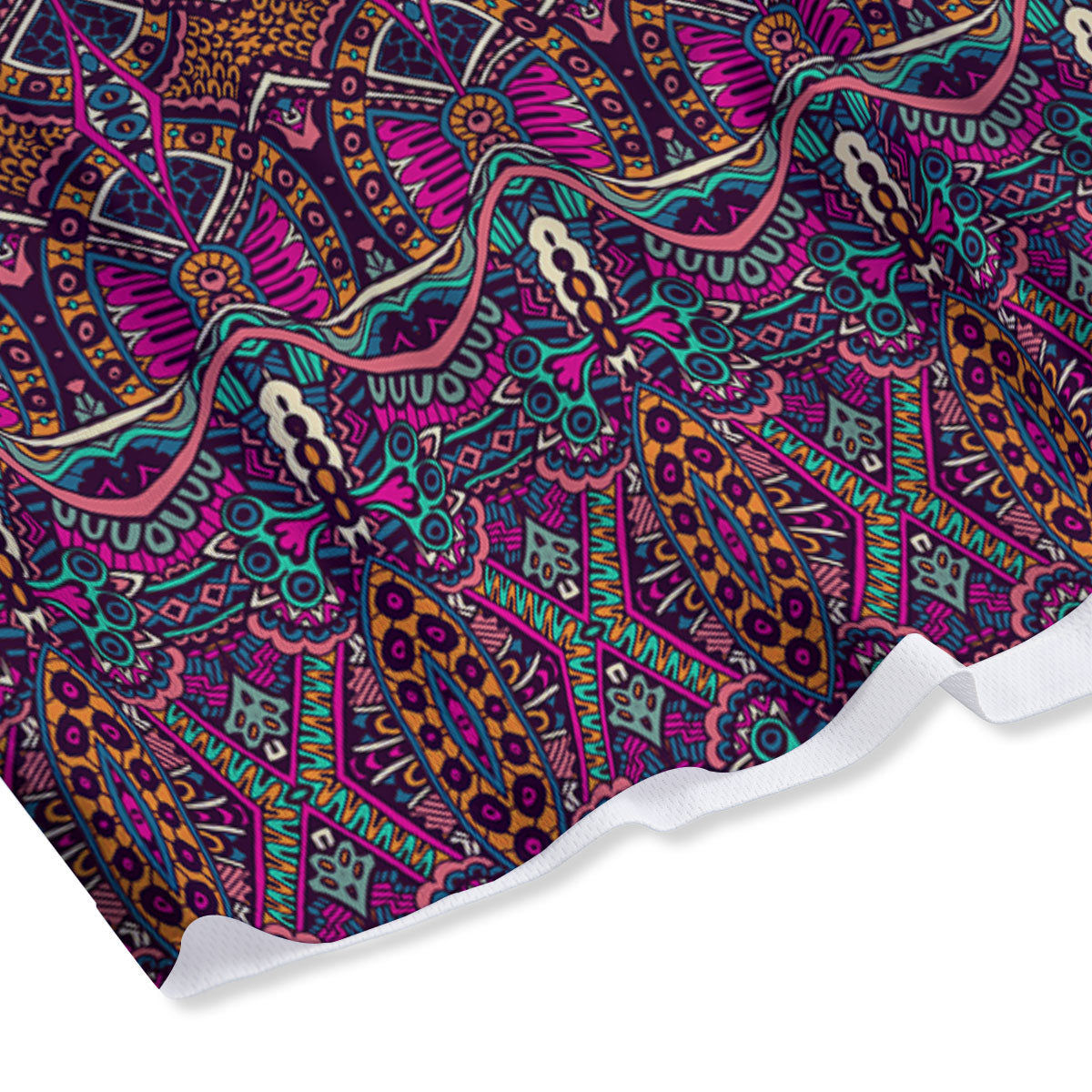 Tribal Native Purple Print Pattern Mesh Shorts
