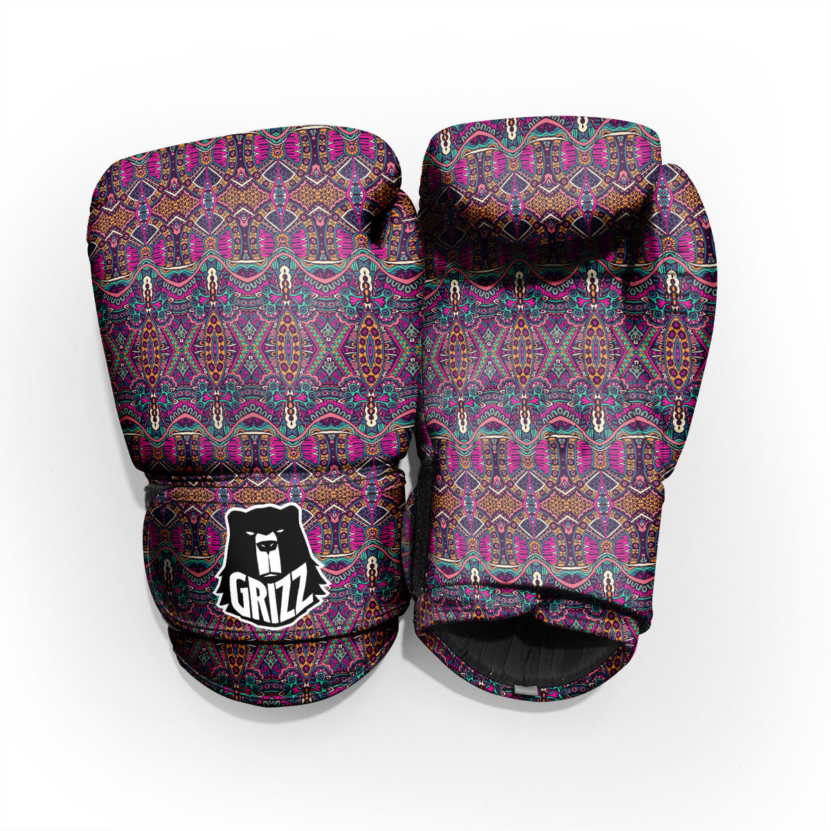 Tribal Native Purple Print Pattern Pro Boxing Glove