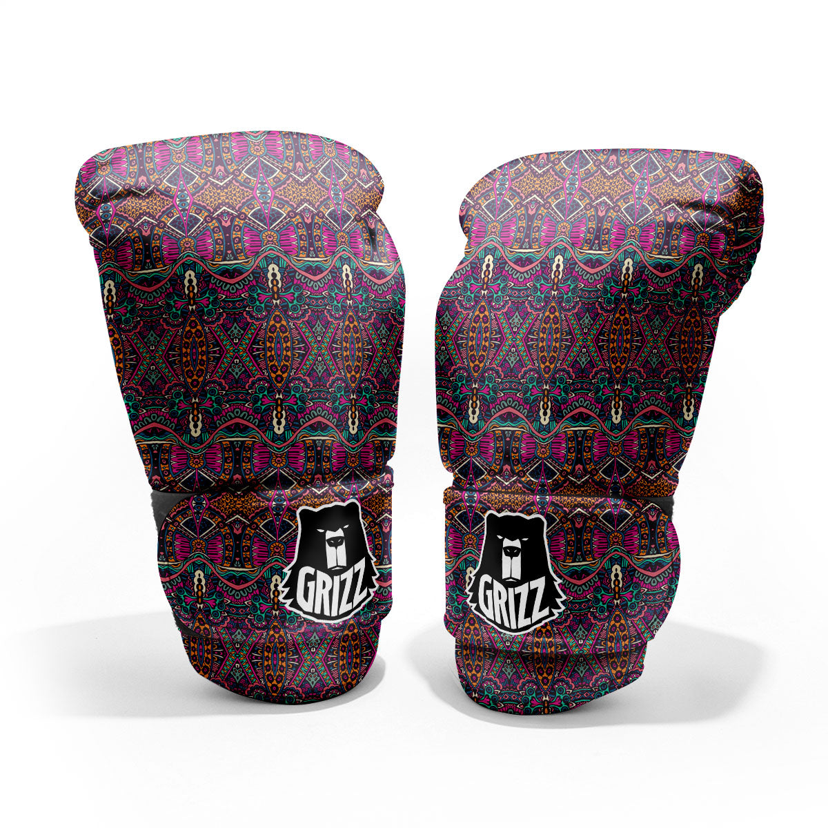 Tribal Native Purple Print Pattern Pro Boxing Glove