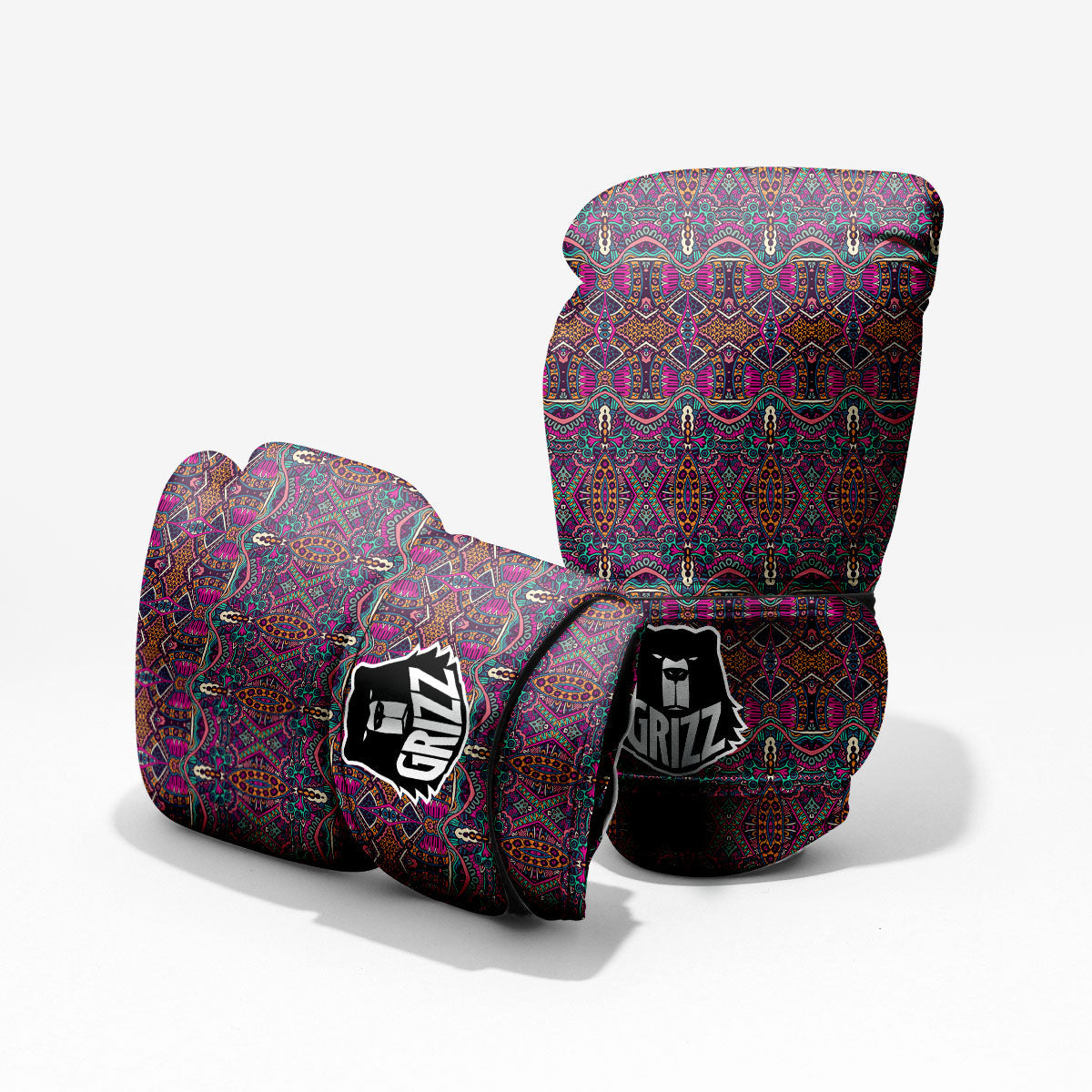 Tribal Native Purple Print Pattern Pro Boxing Glove