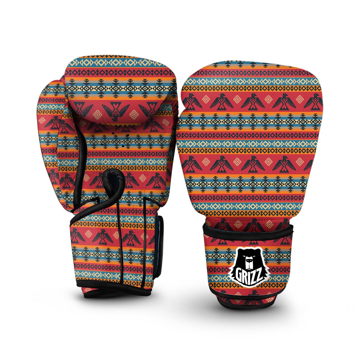 Tribal Navajo Native Indians American Aztec Print Boxing Gloves-grizzshop