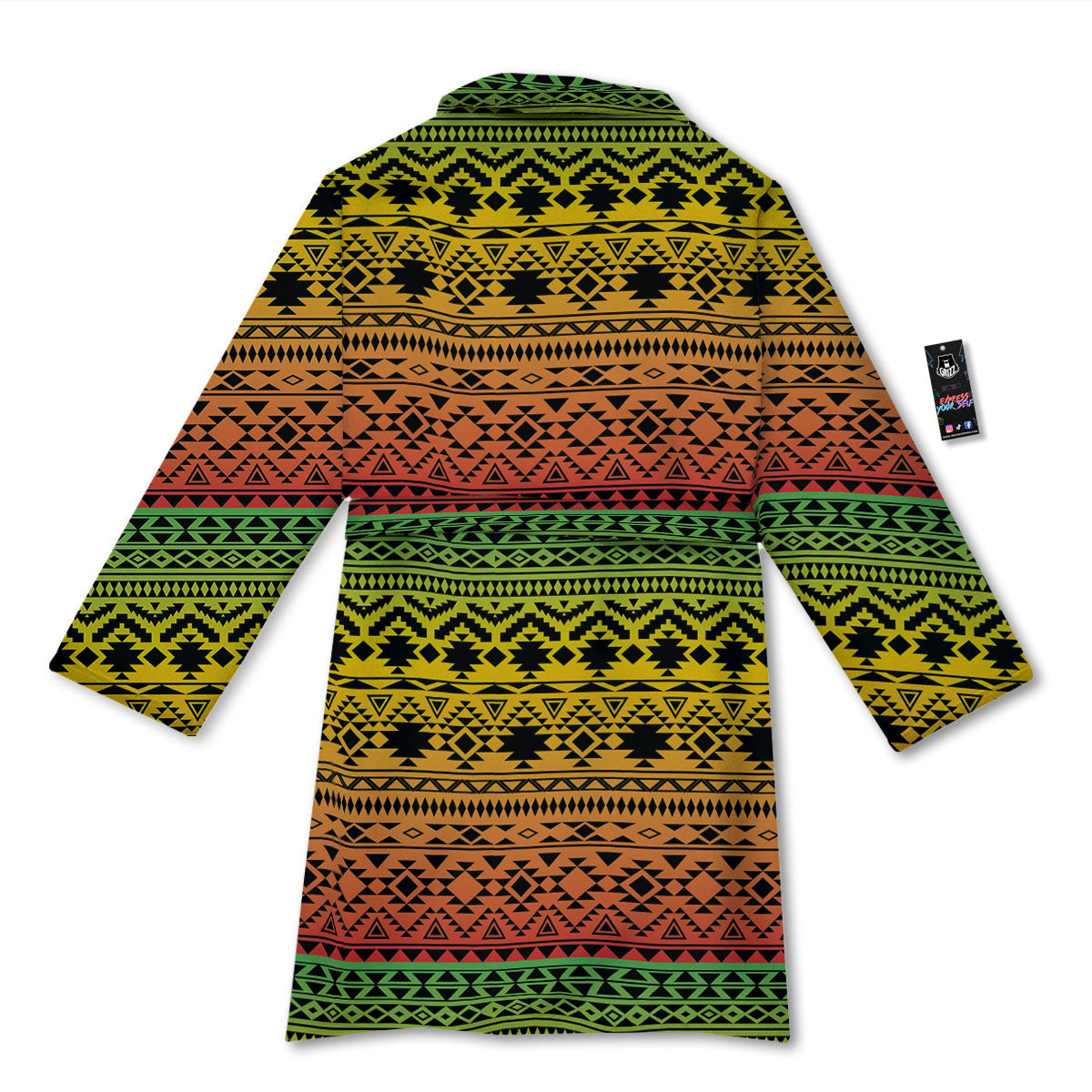 Tribal Rasta Print Pattern Bathrobe-grizzshop