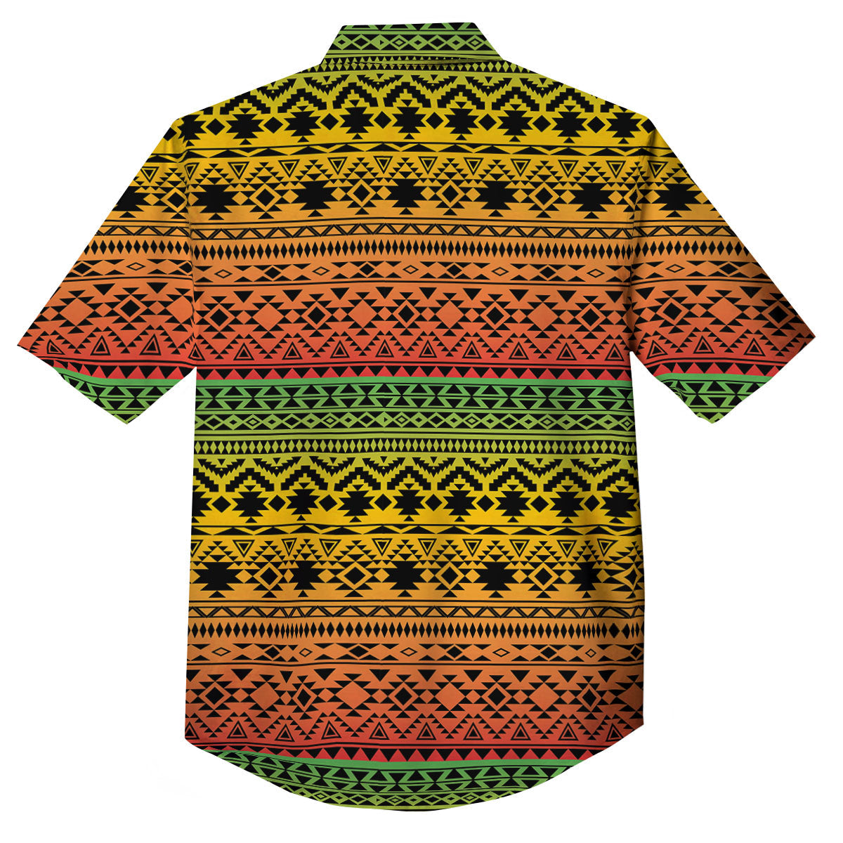 Tribal Rasta Print Pattern Button Up Shirt-grizzshop