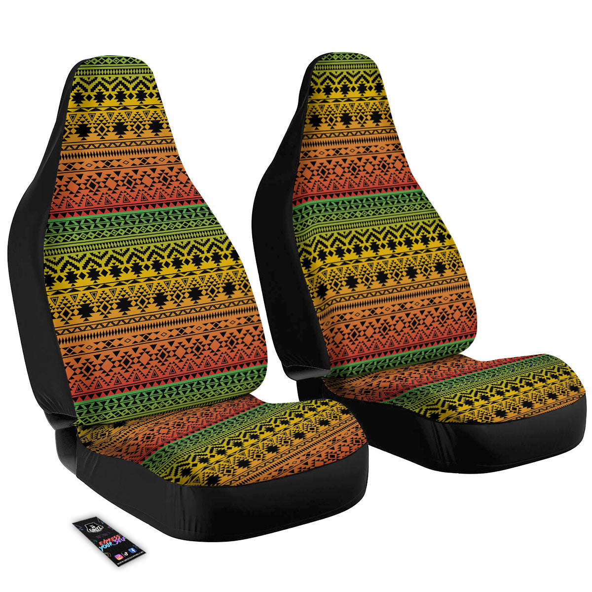 Tribal Rasta Print Pattern Car Seat Covers-grizzshop