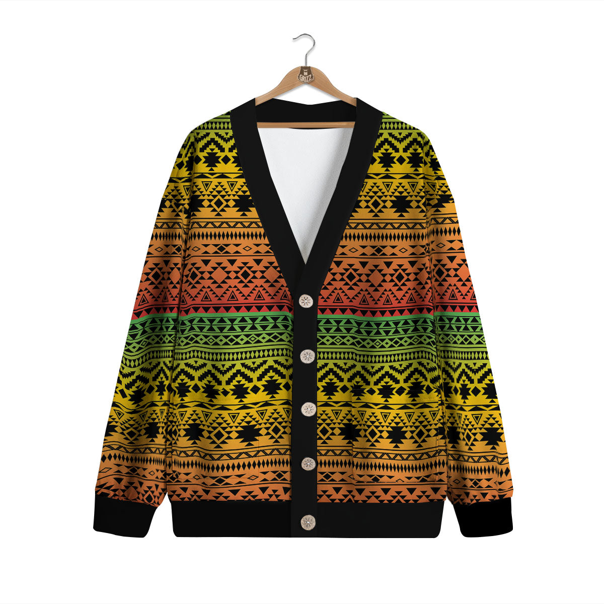 Tribal Rasta Print Pattern Cardigan-grizzshop