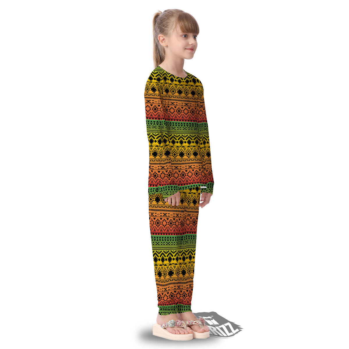 Tribal Rasta Print Pattern Kid's Pajamas-grizzshop