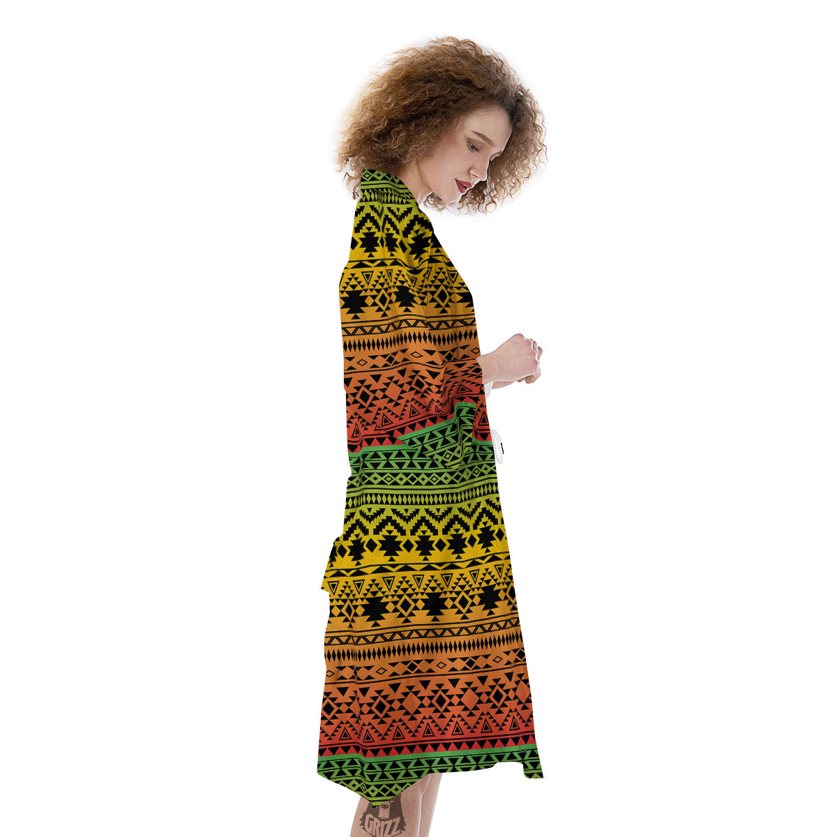 Tribal Rasta Print Pattern Kimono-grizzshop