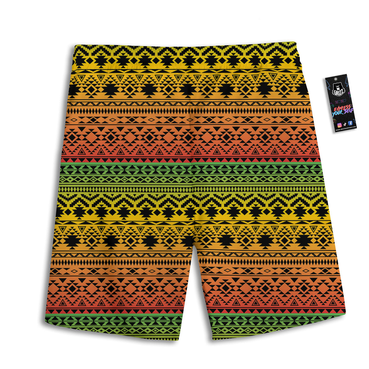 Tribal Rasta Print Pattern Men's Athletic Shorts