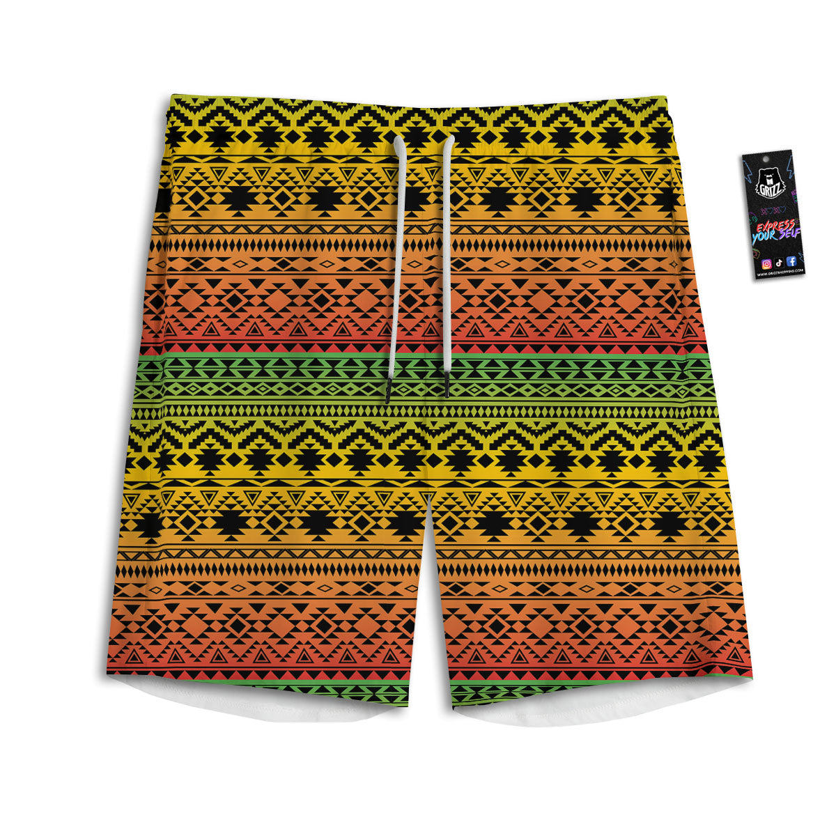 Tribal Rasta Print Pattern Men's Athletic Shorts