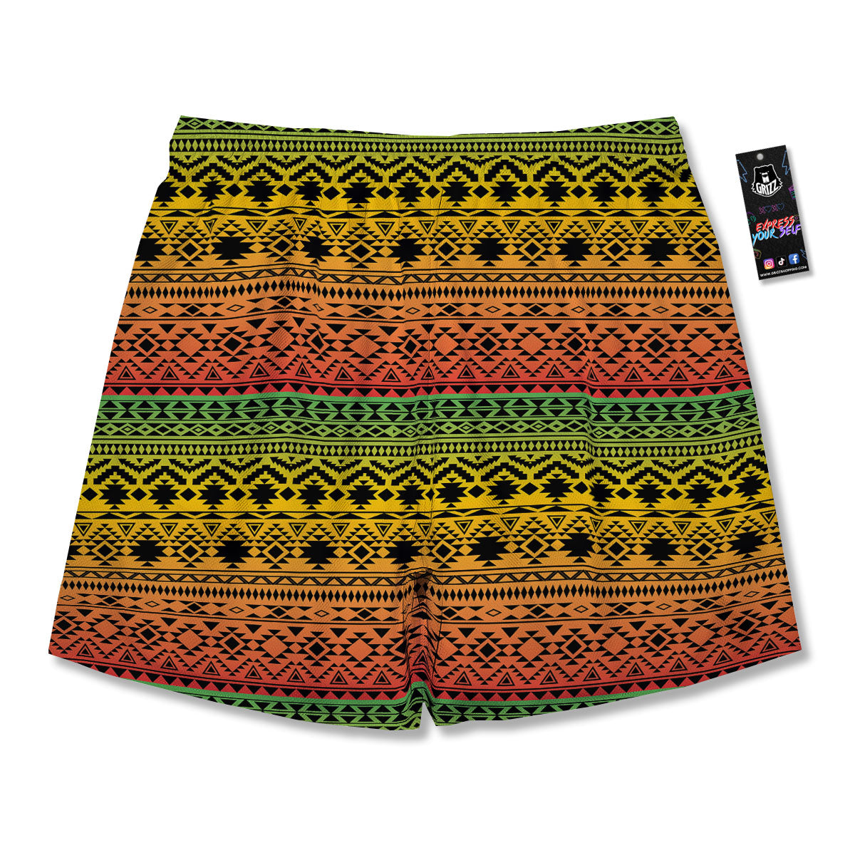 Tribal Rasta Print Pattern Men's Running Shorts-grizzshop