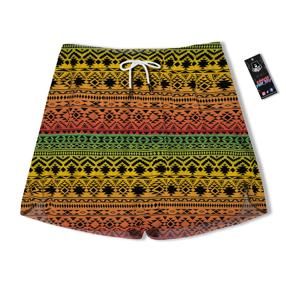 Tribal Rasta Print Pattern Men's Running Shorts-grizzshop