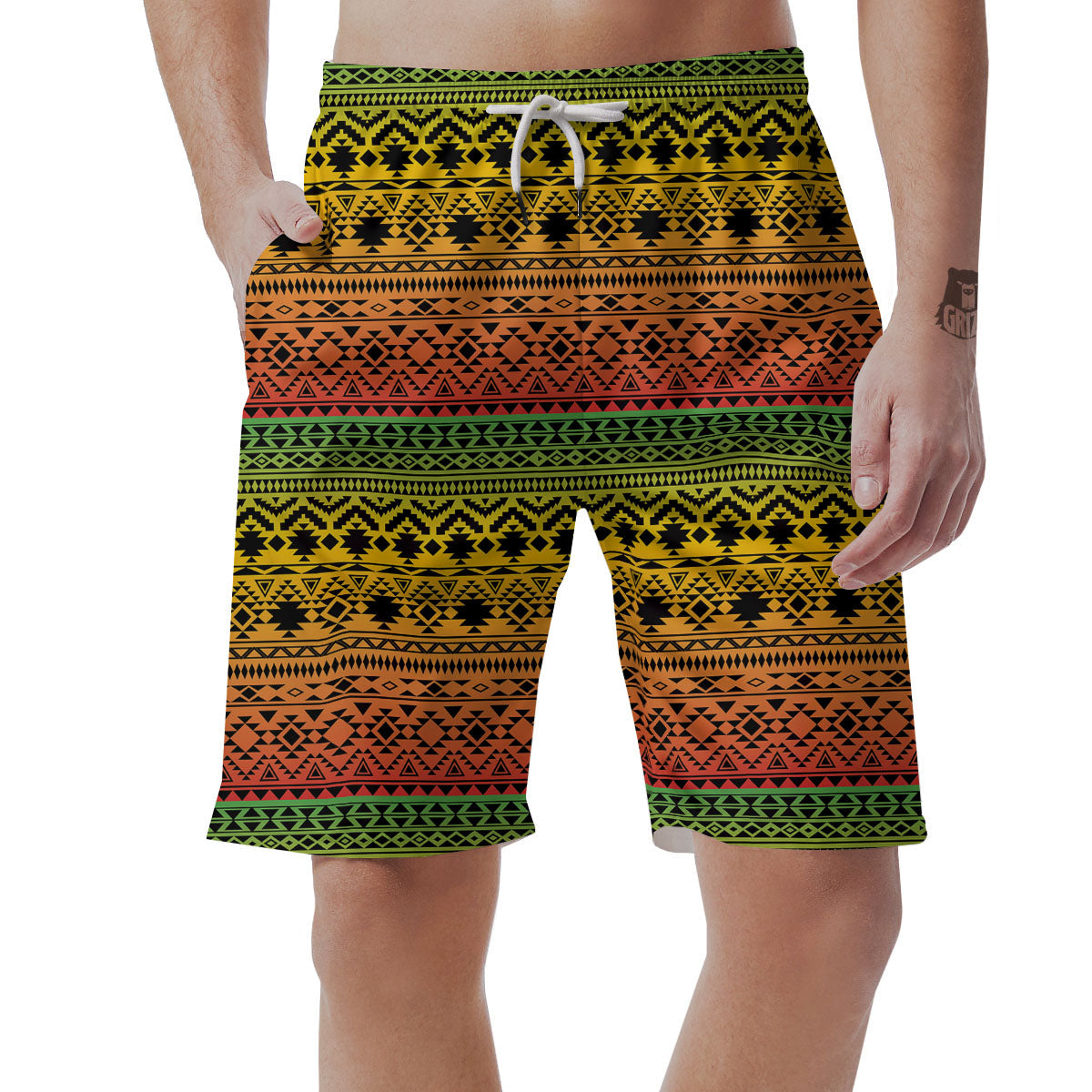 Tribal Rasta Print Pattern Men's Shorts-grizzshop