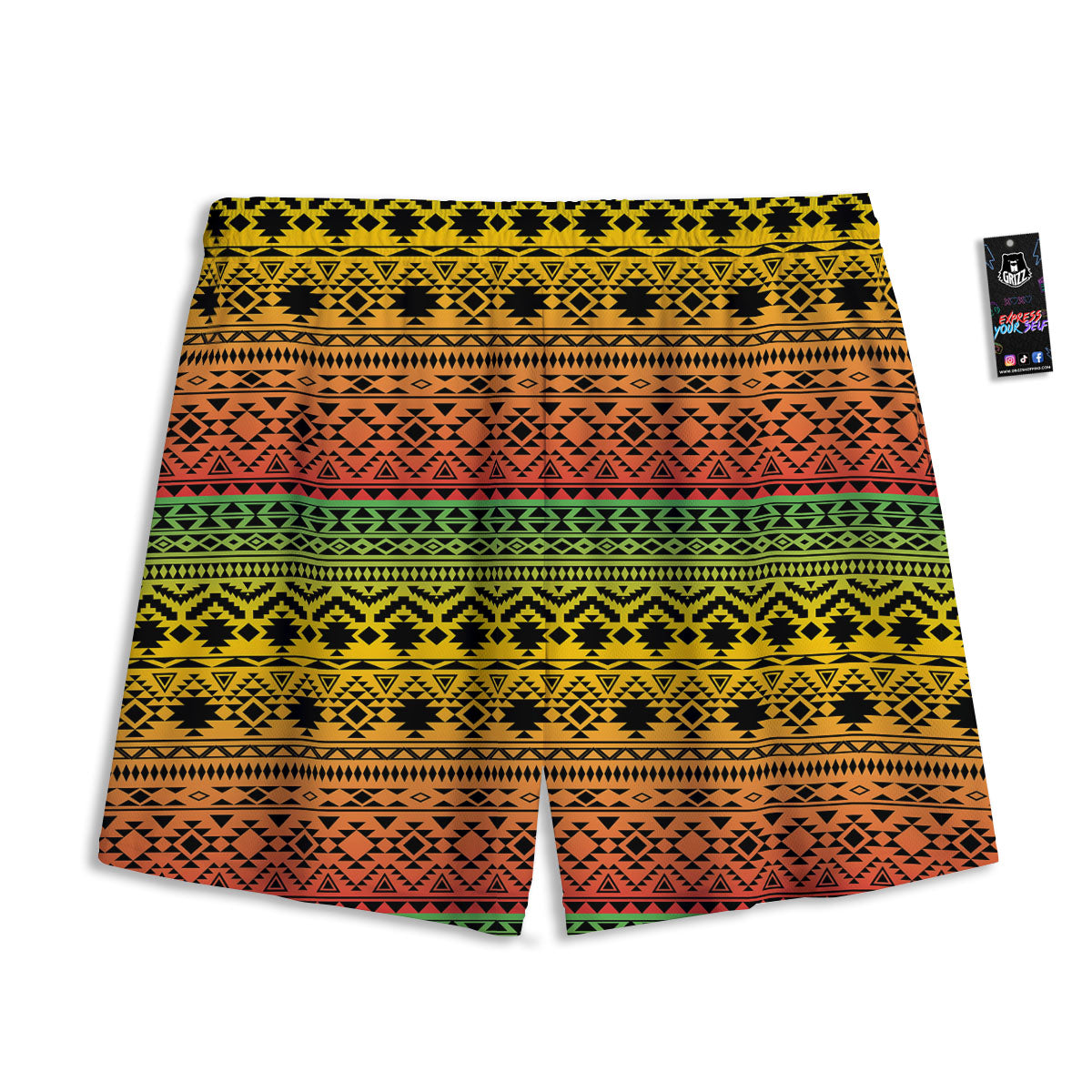 Tribal Rasta Print Pattern Mesh Shorts