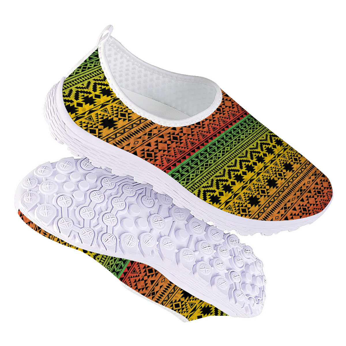 Tribal Rasta Print Pattern Nurse Shoes-grizzshop