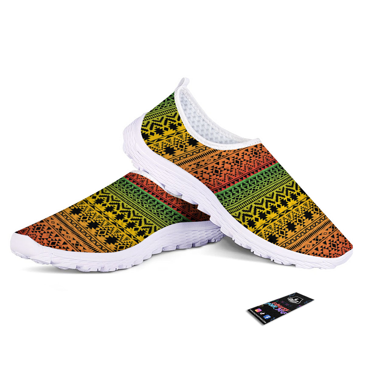 Tribal Rasta Print Pattern Nurse Shoes-grizzshop