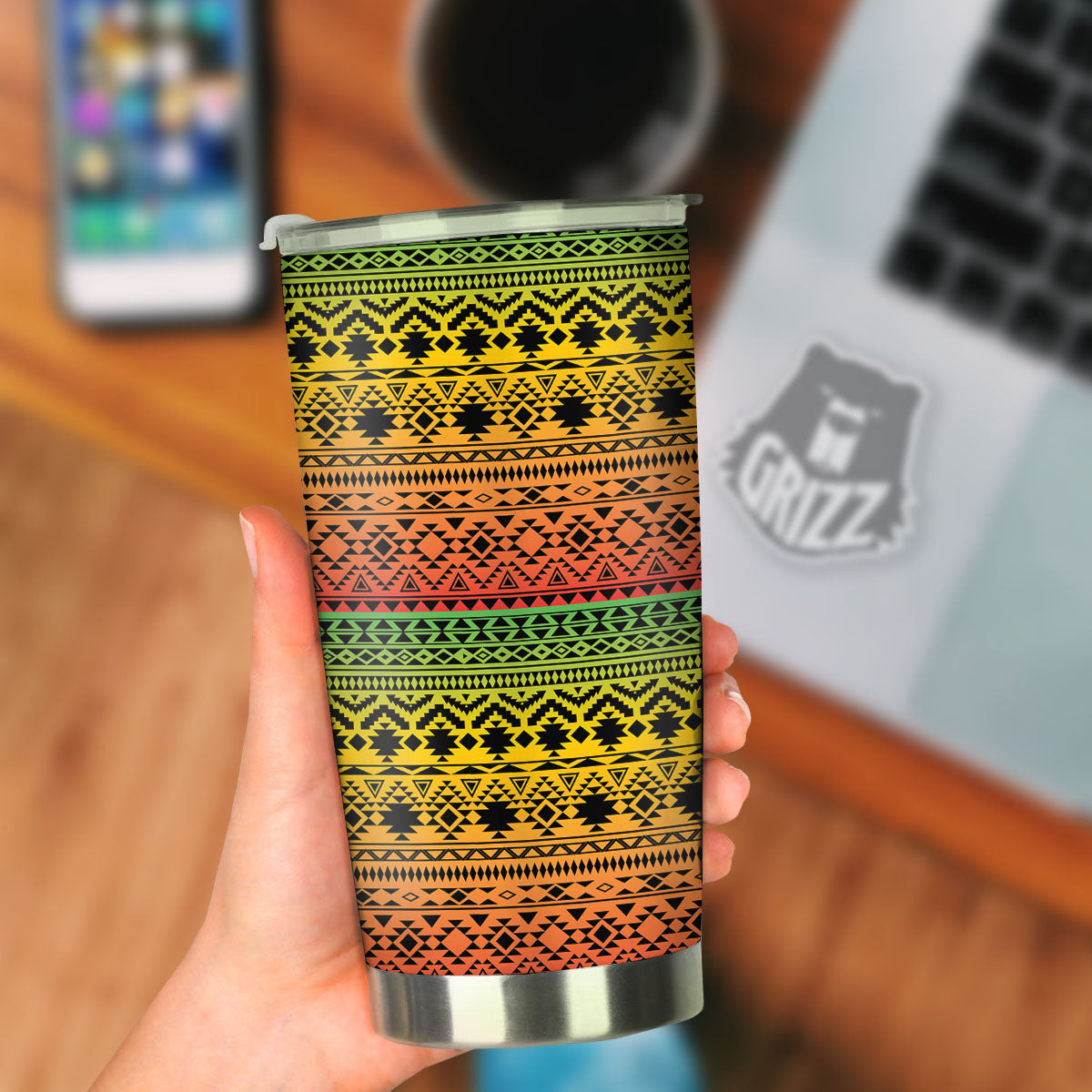Tribal Rasta Print Pattern Tumbler-grizzshop