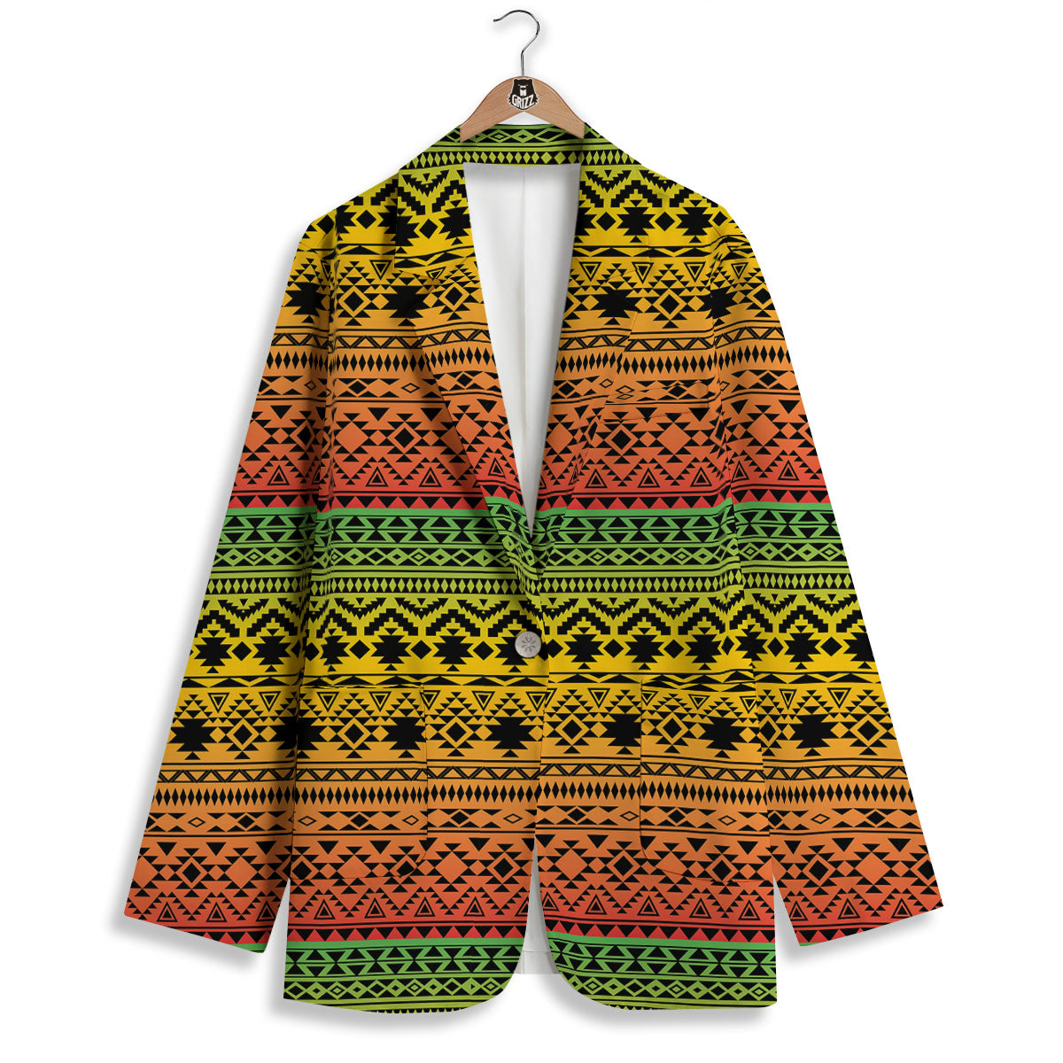 Tribal Rasta Print Pattern Women's Blazer-grizzshop