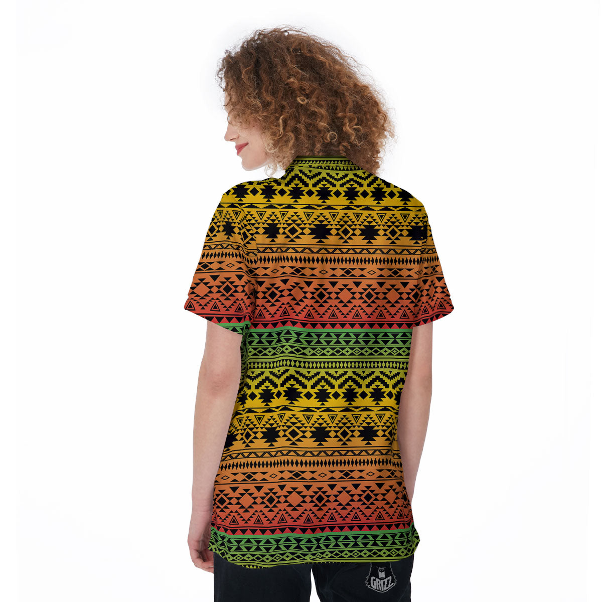 Tribal Rasta Print Pattern Women's Golf Shirts-grizzshop