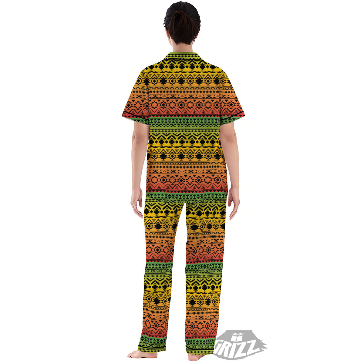 Tribal Rasta Print Pattern Women's Pajamas Set-grizzshop