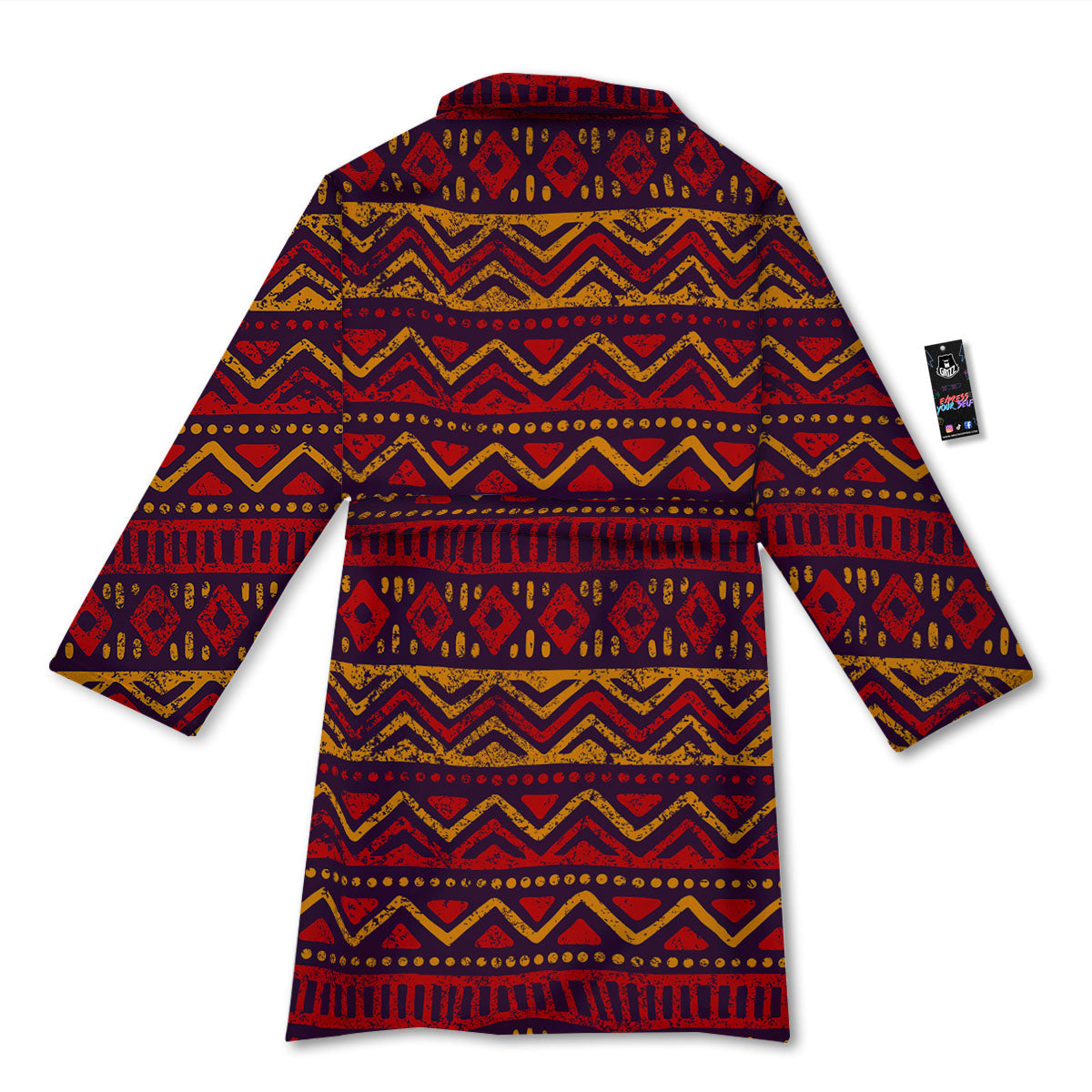 Tribal Red African Print Pattern Bathrobe-grizzshop