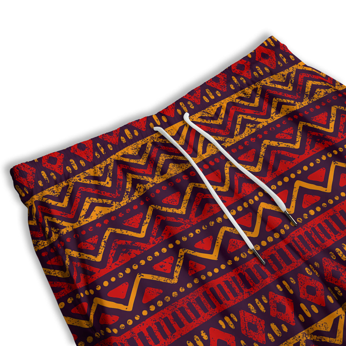 Tribal Red African Print Pattern Men's Athletic Shorts