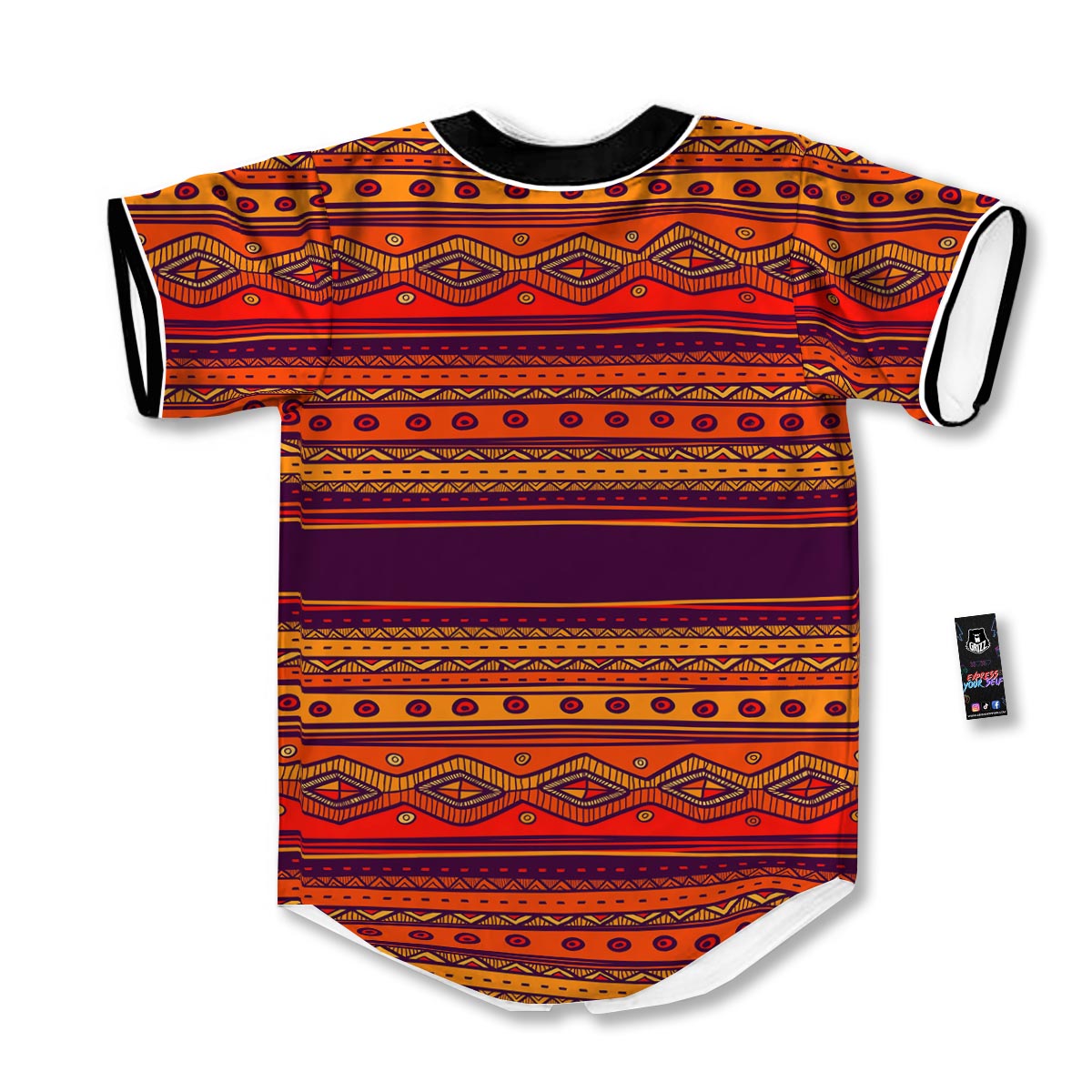 Tribal Sunset African Print Pattern Baseball Jersey-grizzshop