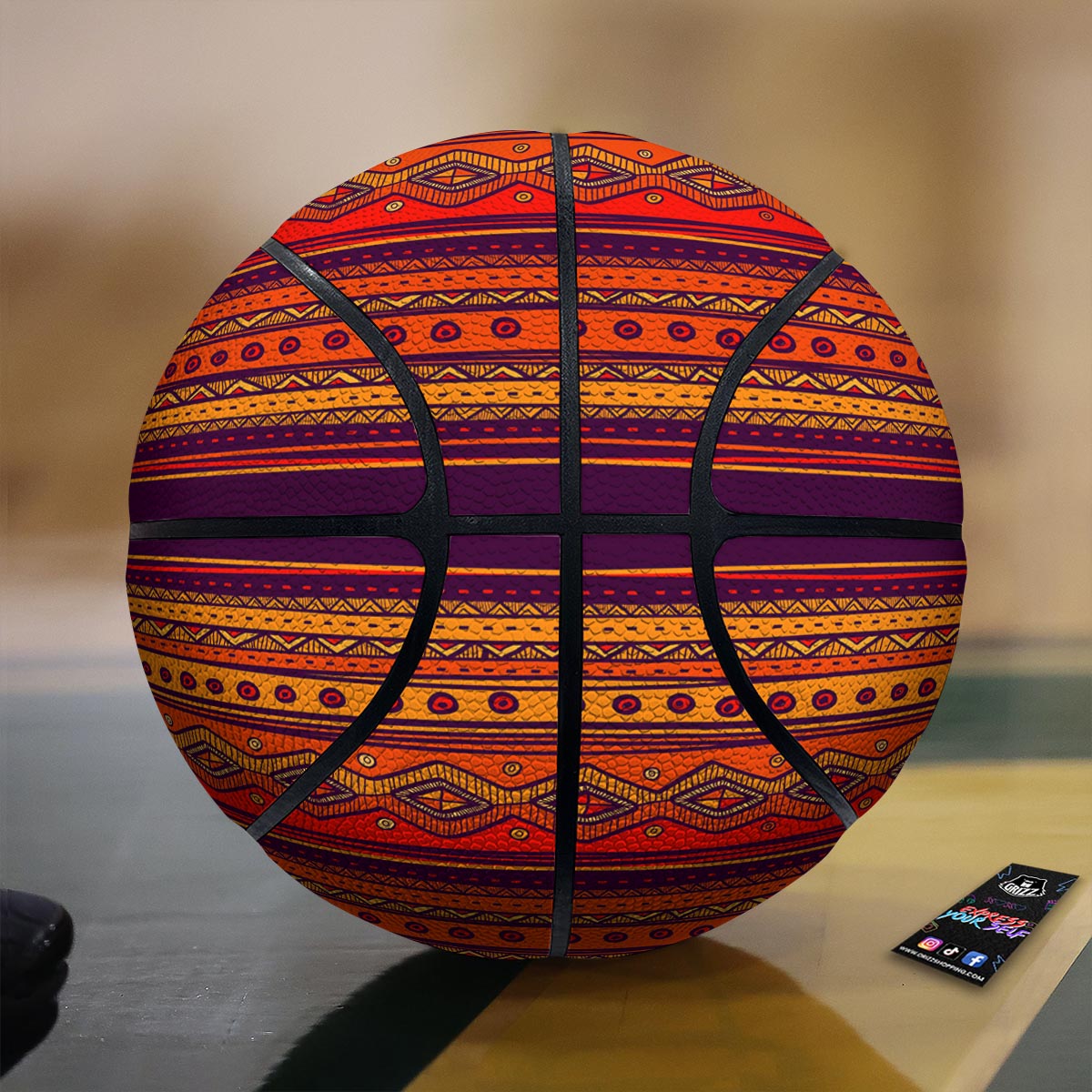 Tribal Sunset African Print Pattern Basketball