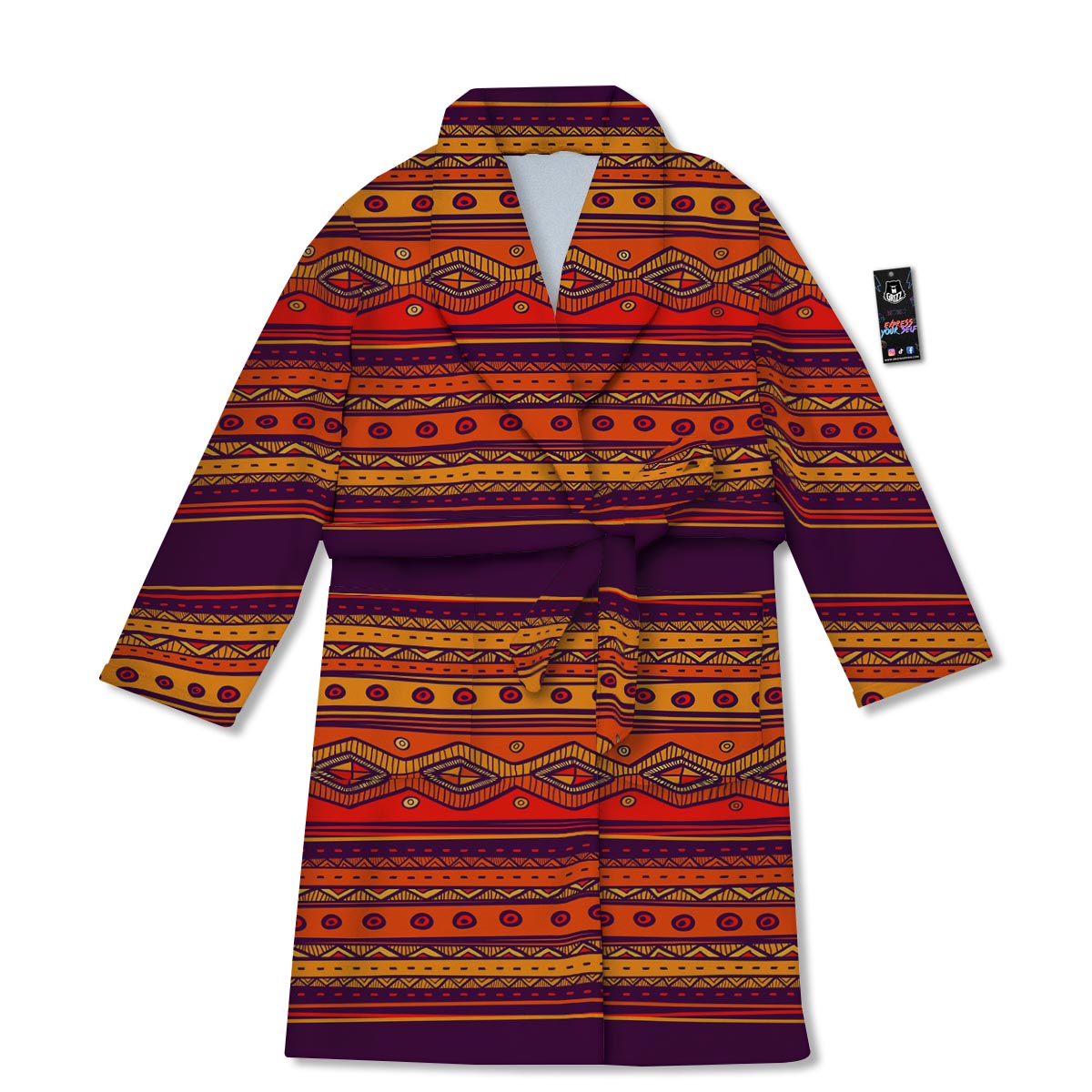 Tribal Sunset African Print Pattern Bathrobe-grizzshop