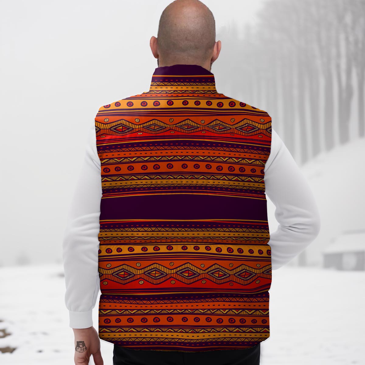 Tribal Sunset African Print Pattern Down Vest