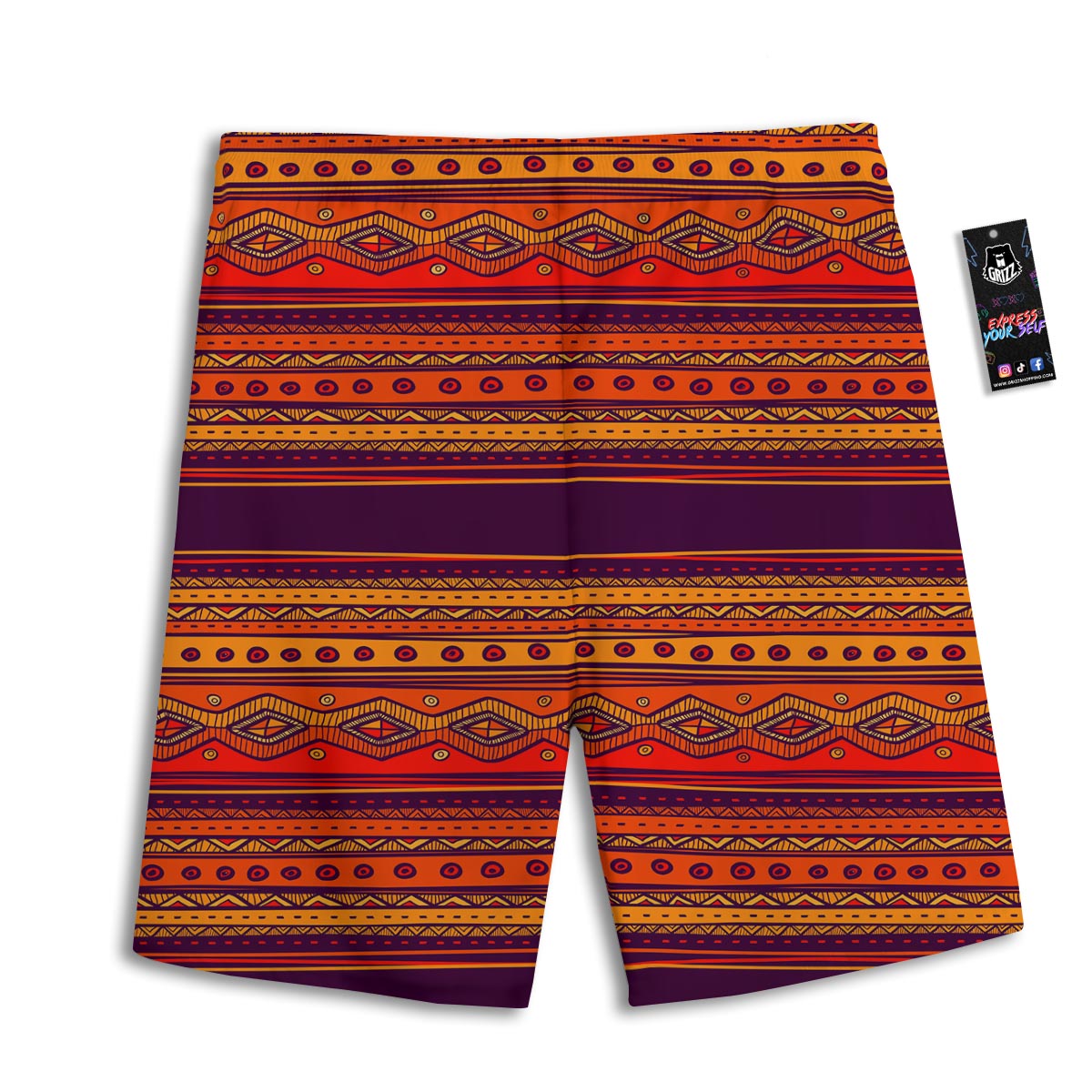 Tribal Sunset African Print Pattern Men's Athletic Shorts