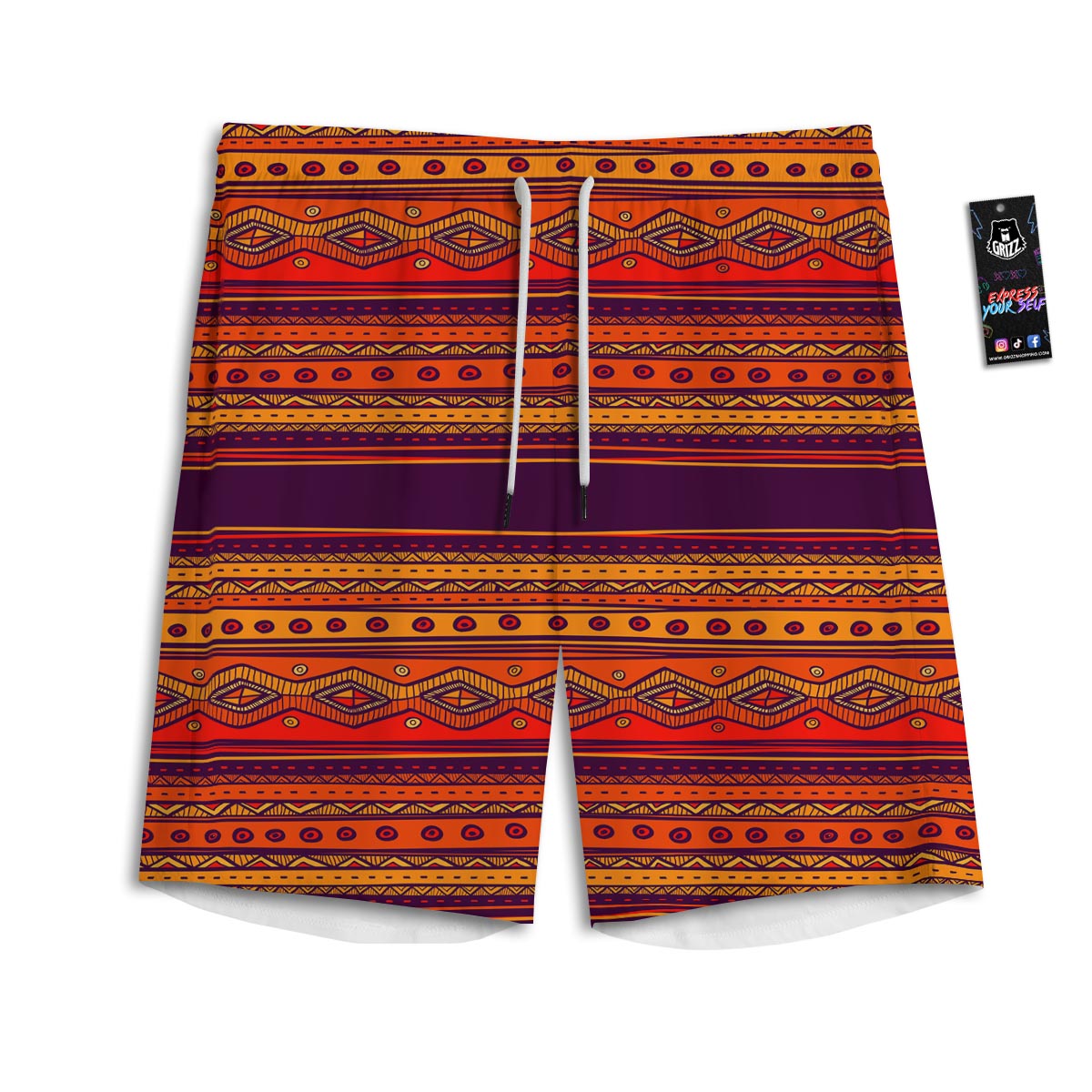 Tribal Sunset African Print Pattern Men's Athletic Shorts