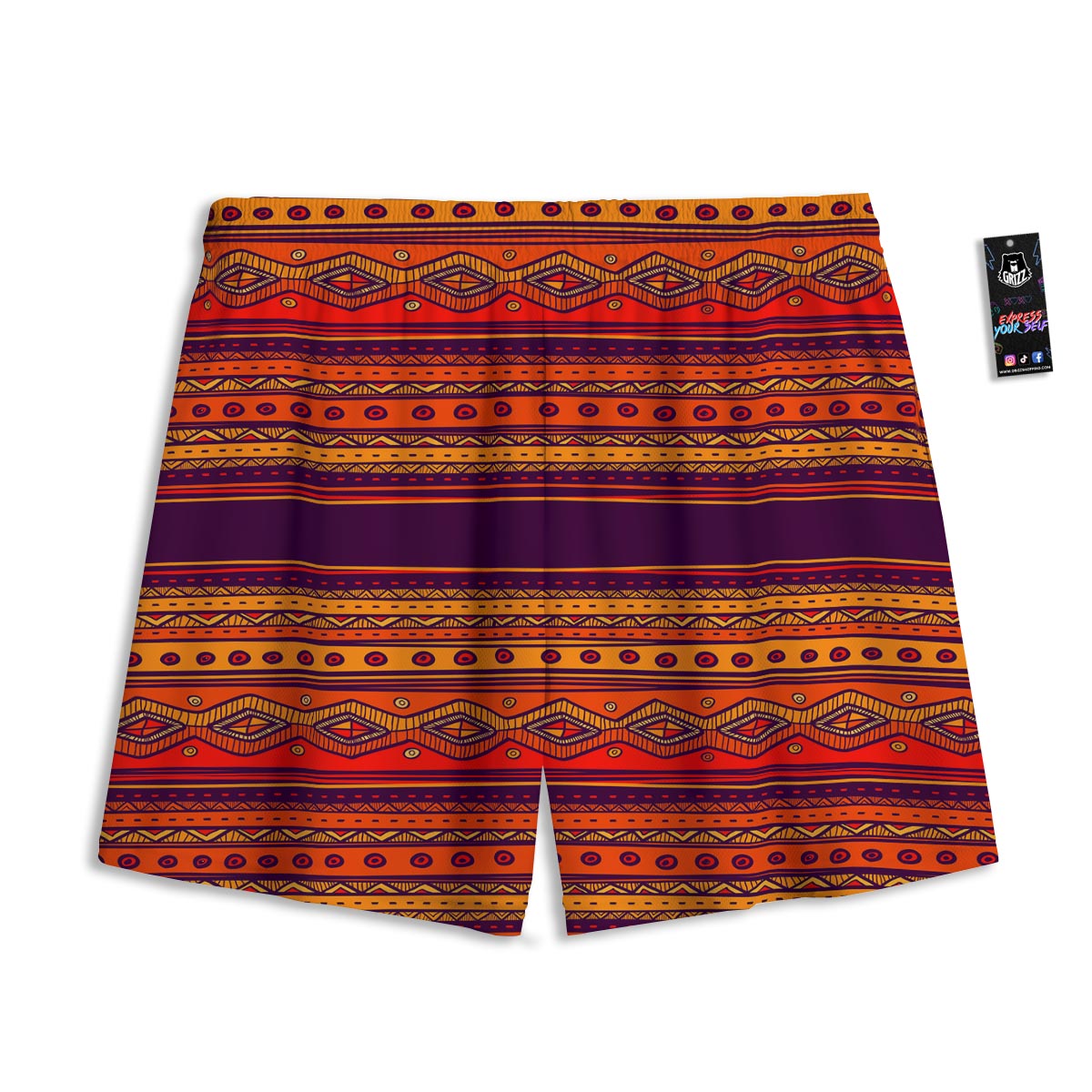 Tribal Sunset African Print Pattern Mesh Shorts