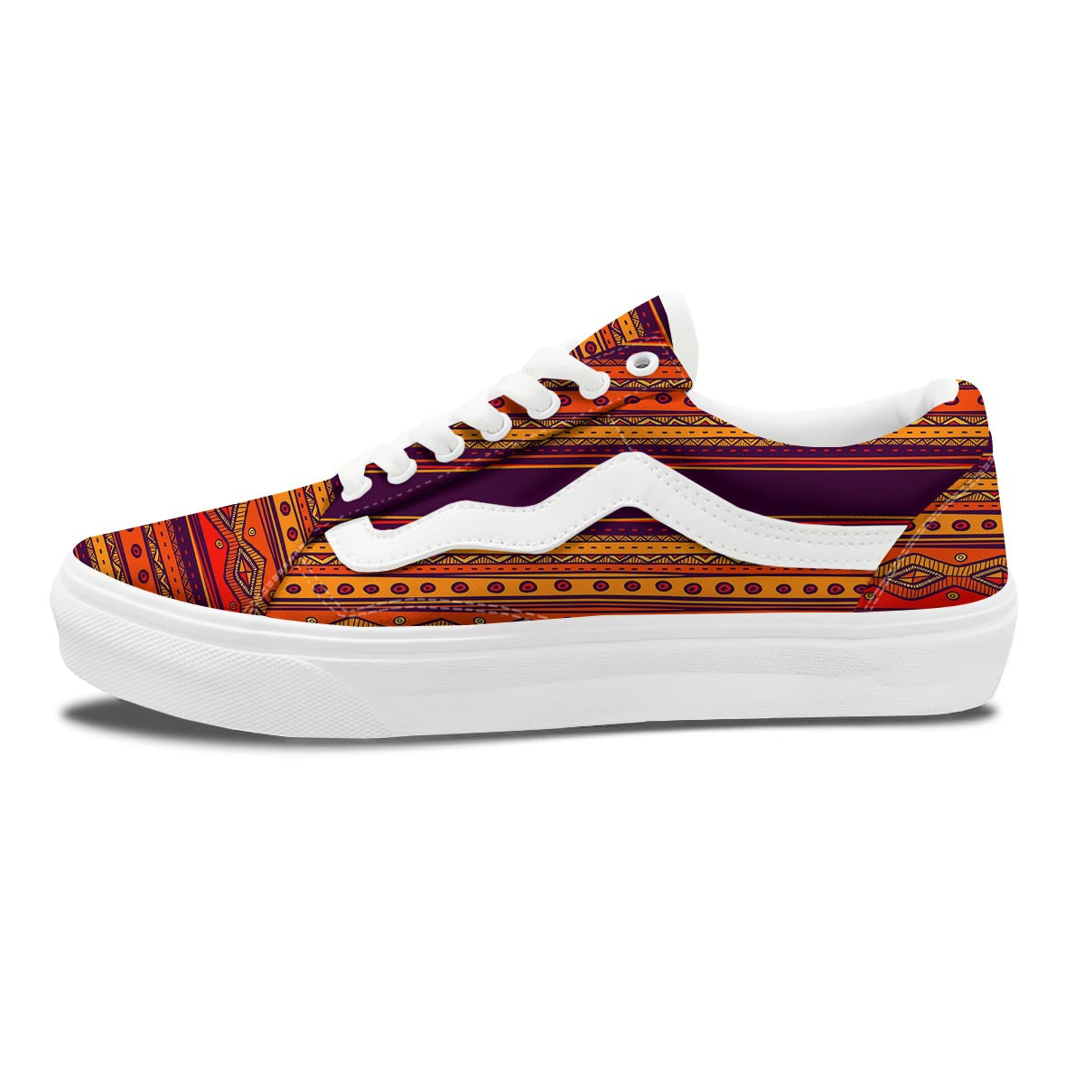 Tribal Sunset African Print Pattern Skate Shoes-grizzshop