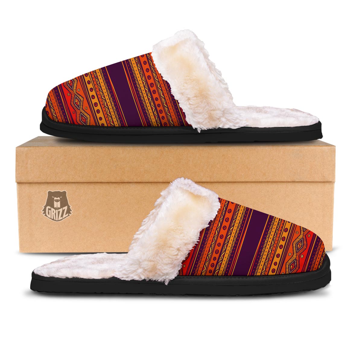 Tribal Sunset African Print Pattern Slippers-grizzshop