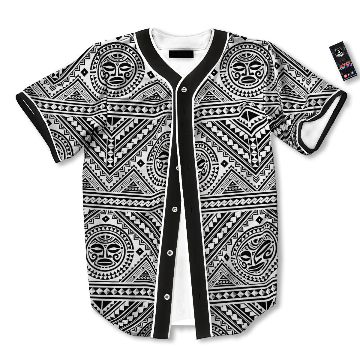 Tribal Tattoo Maori Polynesian Print Baseball Jersey-grizzshop