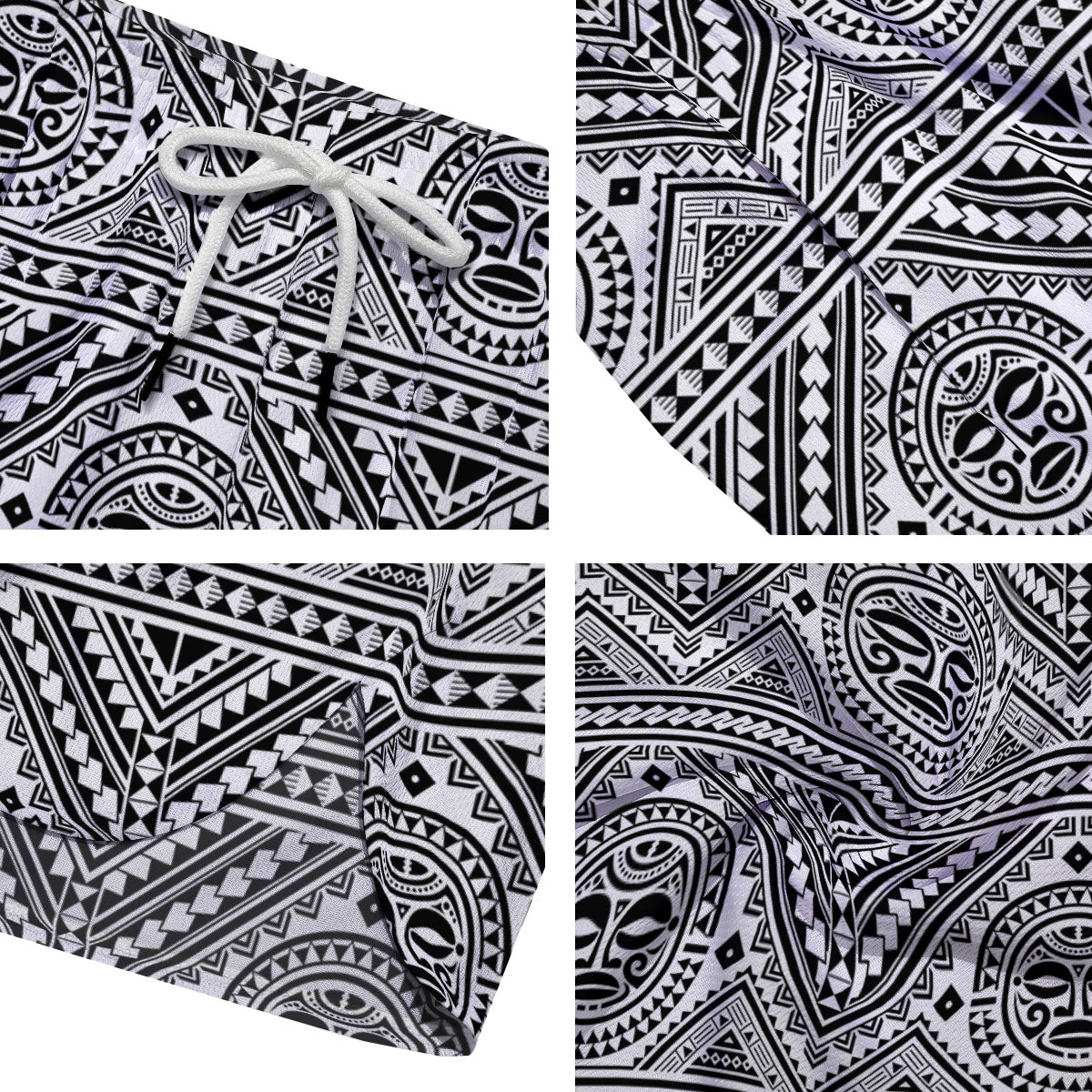 Tribal Tattoo Maori Polynesian Print Men's Running Shorts-grizzshop