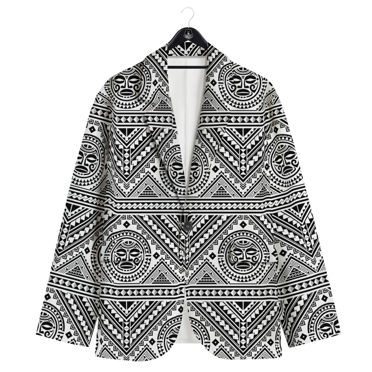 Tribal Tattoo Maori Polynesian Print Men's Sport Coat-grizzshop