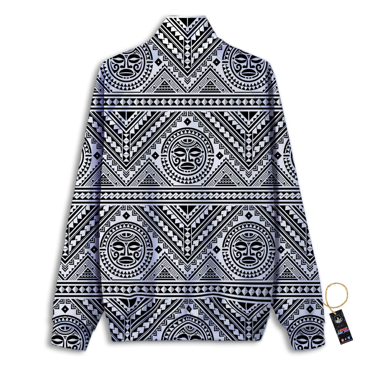 Tribal Tattoo Maori Polynesian Print Track Jacket-grizzshop