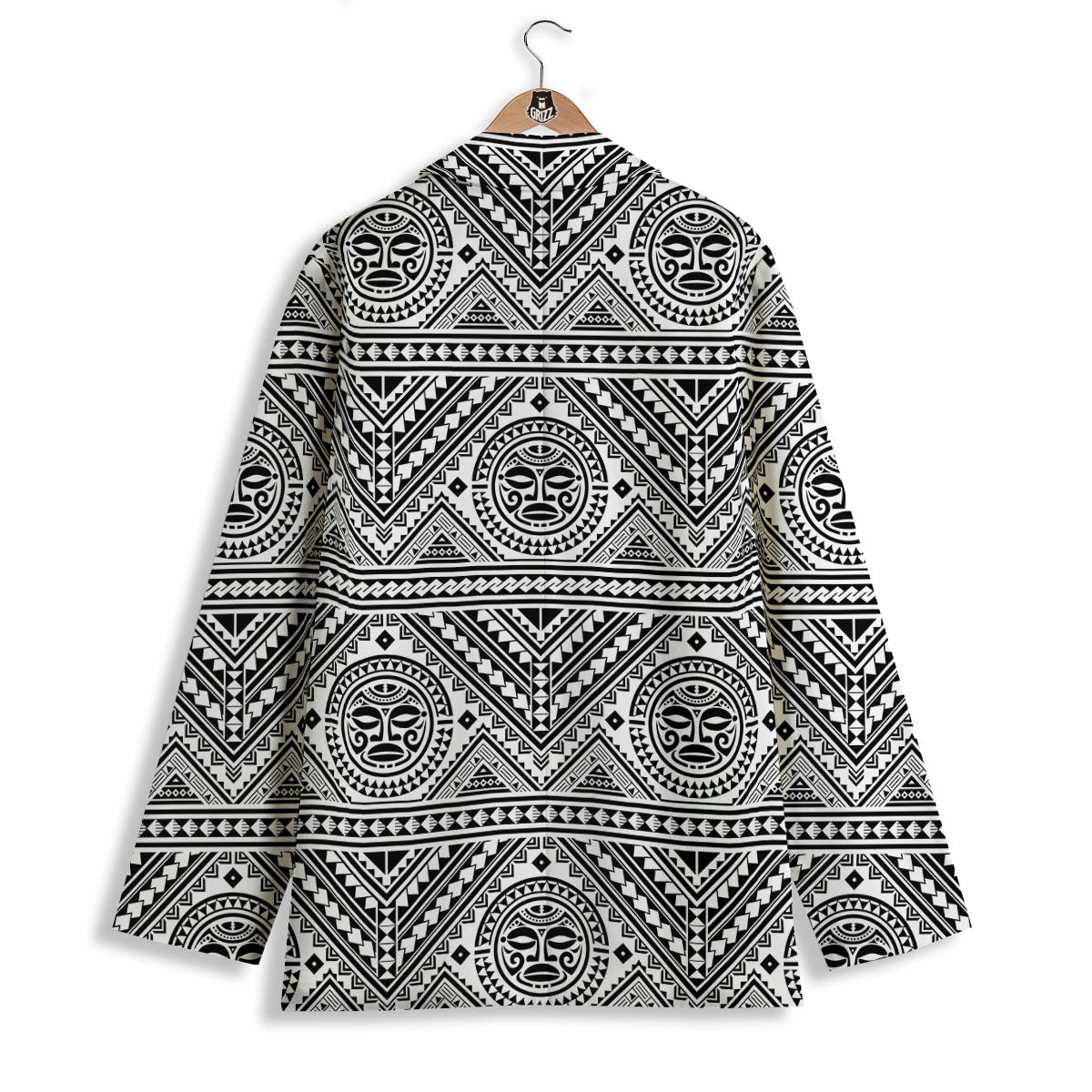 Tribal Tattoo Maori Polynesian Print Women's Blazer-grizzshop
