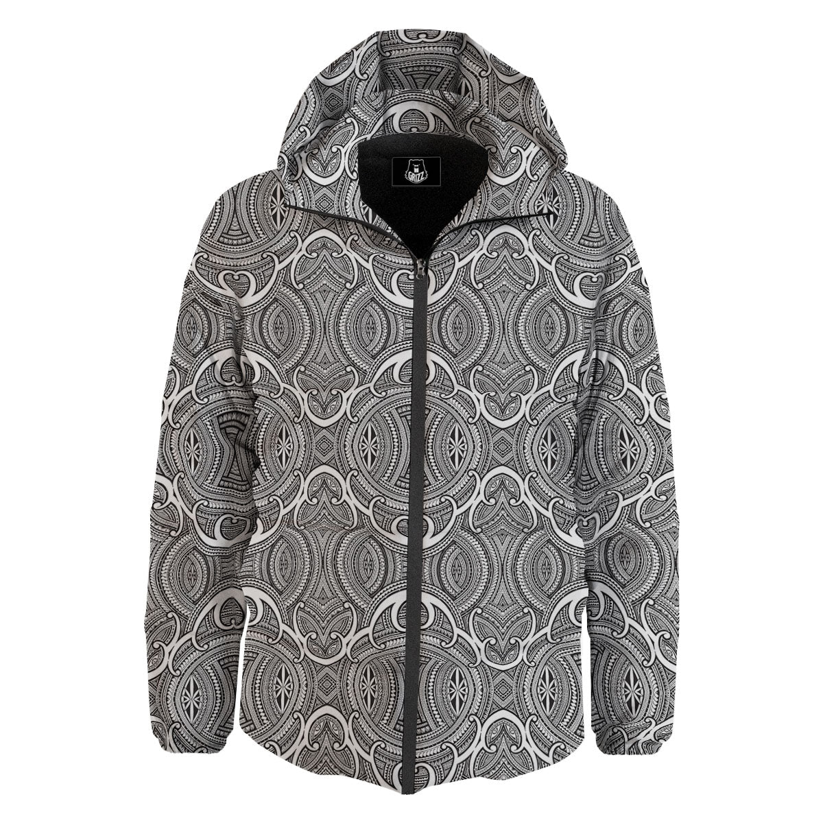Tribal Tattoo Maori Print Pattern Down Jacket-grizzshop