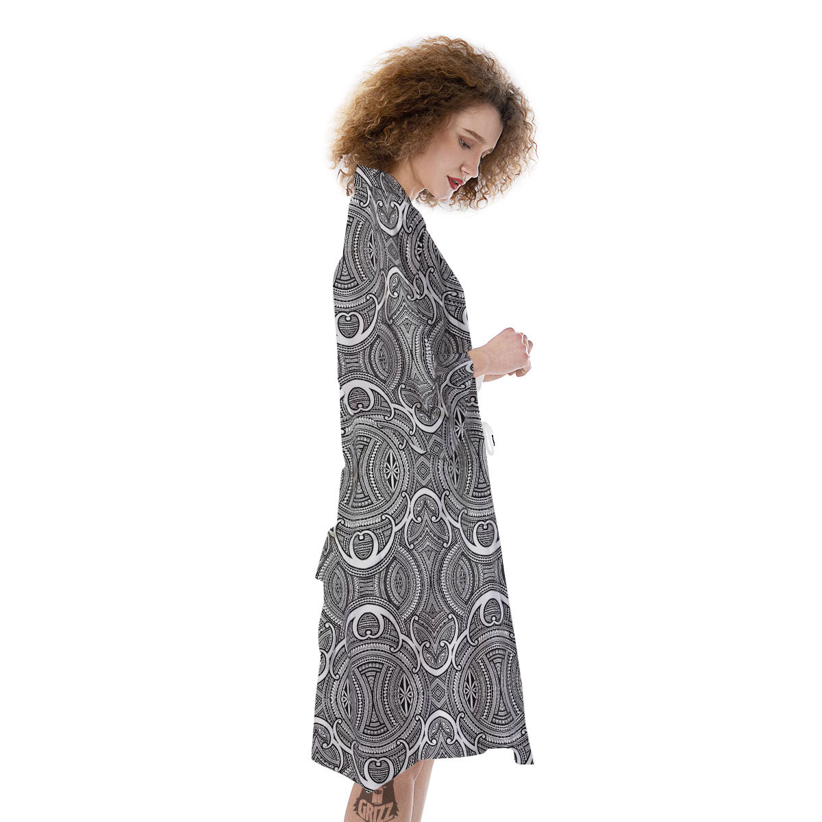 Tribal Tattoo Maori Print Pattern Kimono-grizzshop