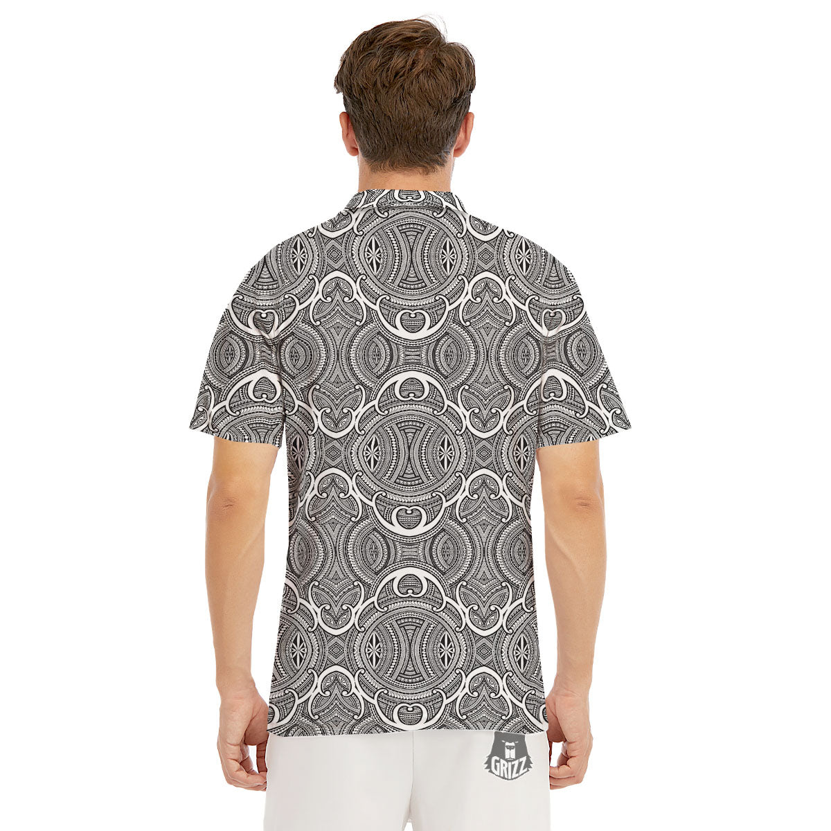Tribal Tattoo Maori Print Pattern Men's Golf Shirts-grizzshop