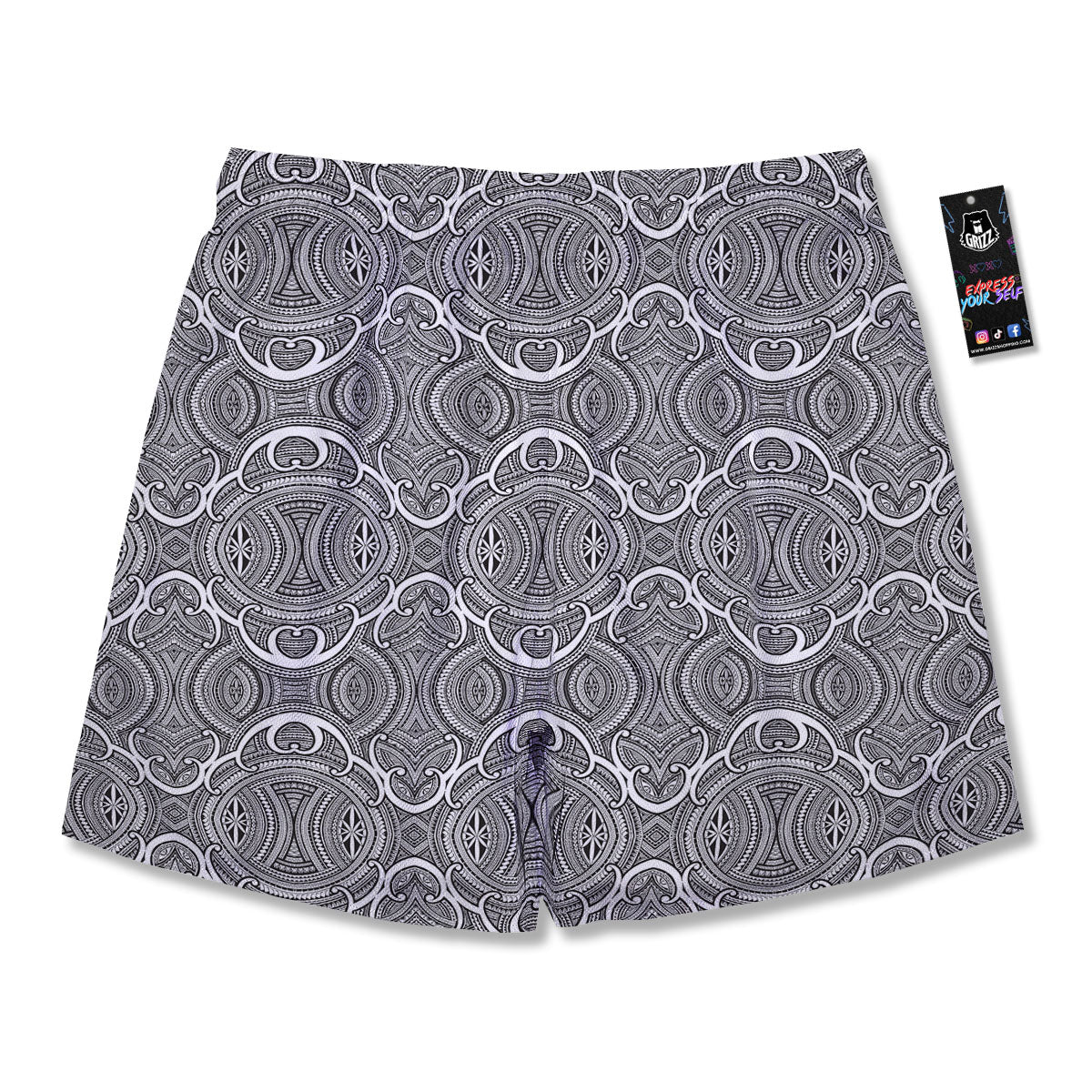 Tribal Tattoo Maori Print Pattern Men's Running Shorts-grizzshop